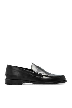 MARTI REVERSE | Dark Tan Buffalo Leather Loafers with Chain